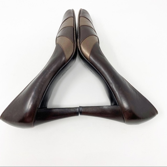 Salvatore Ferragamo Peep Toe Heels Brown 8 - Picture 8 of 10